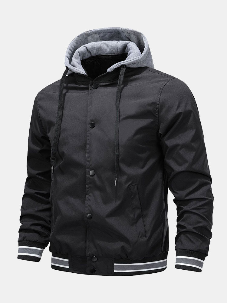 Detachable Hooded Bomber Jacket