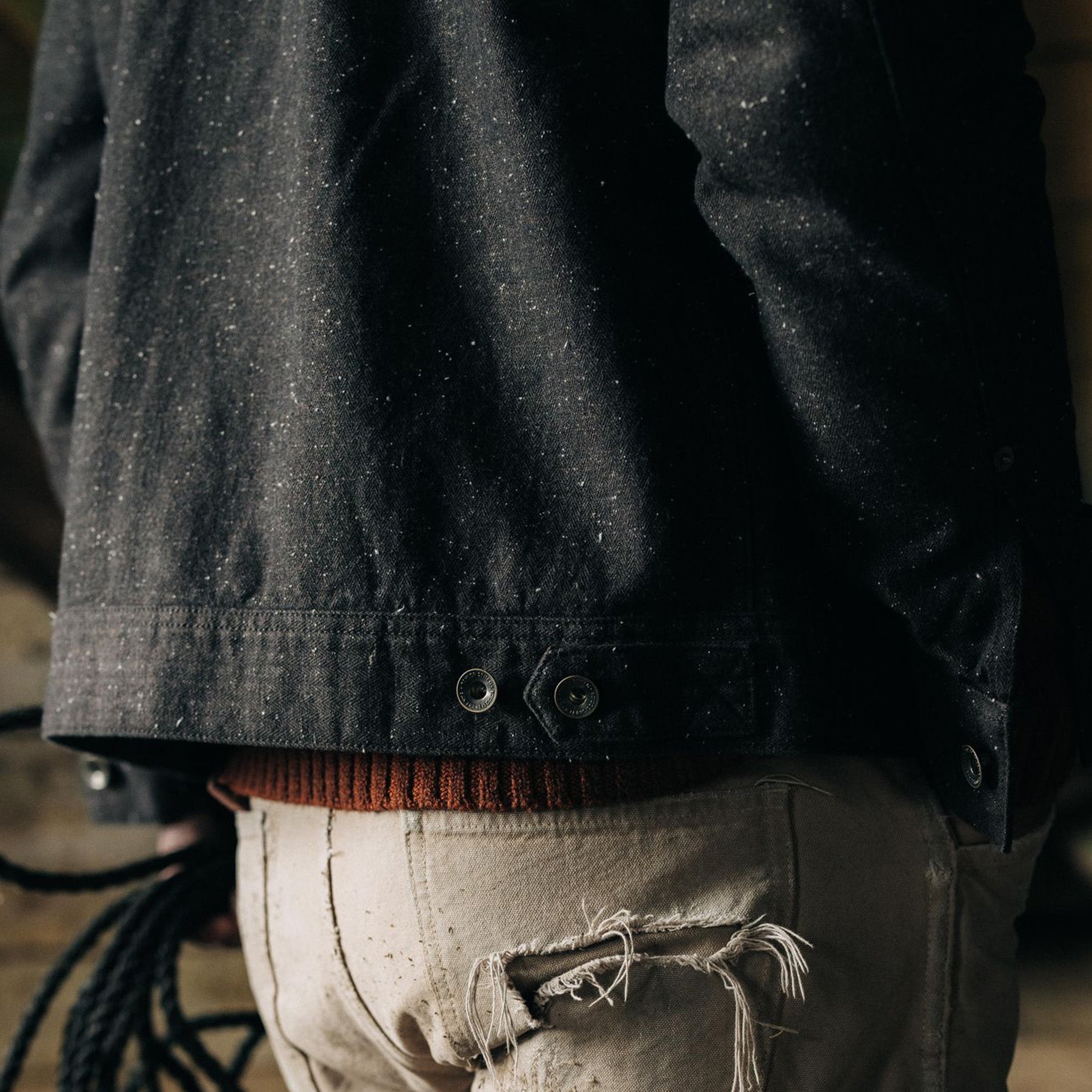 The Long Haul Jacket in Peat Nep Herringbone