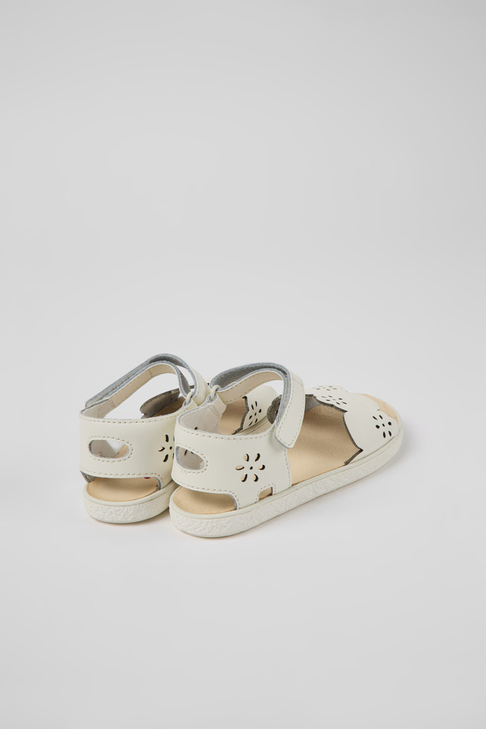 Miko White Leather Sandals for Girls