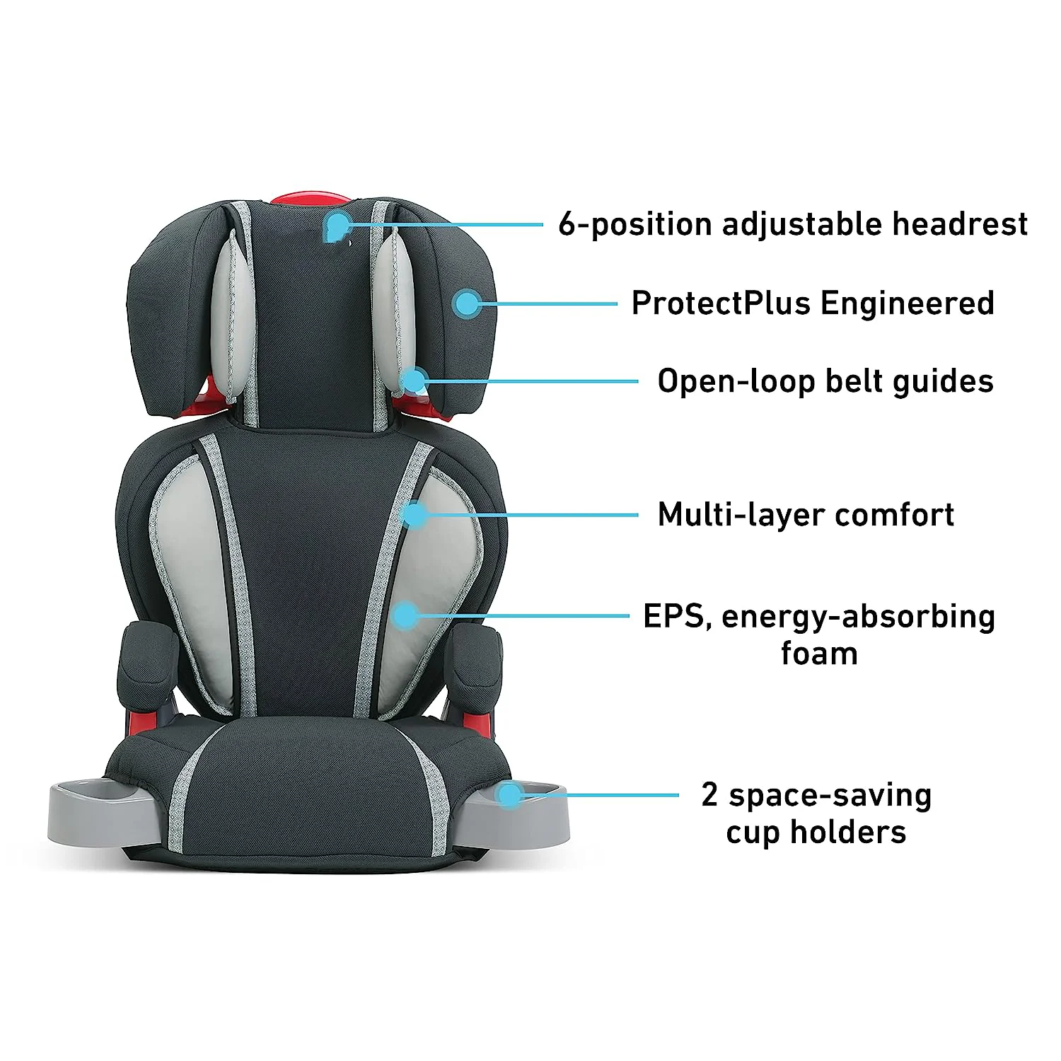 TurboBooster Highback Booster Seat, Glacie