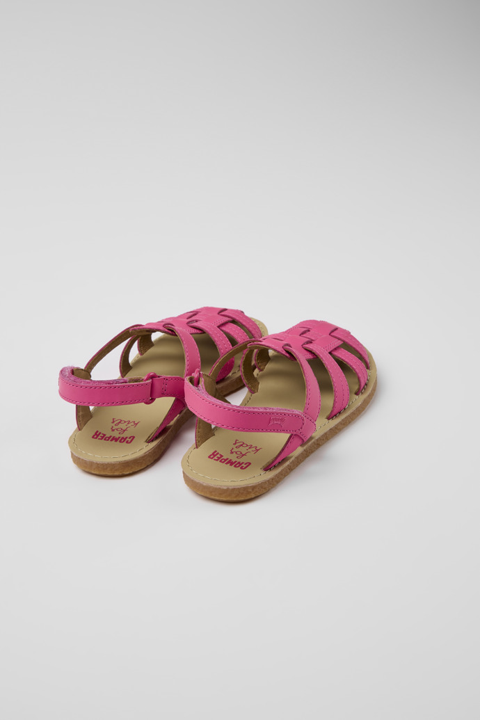 Miko Pink Leather Sandals for Girls